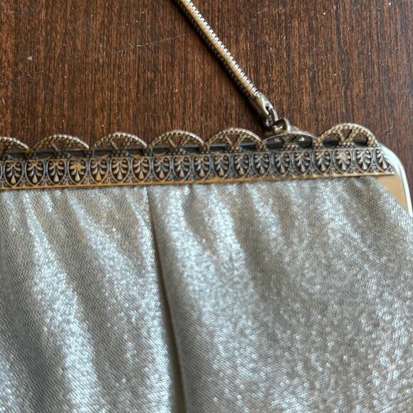1950s 1960s Ande Silver Metallic Purse Vintage Silver Evening Bag Vintage Clutch - Picture 11 of 16